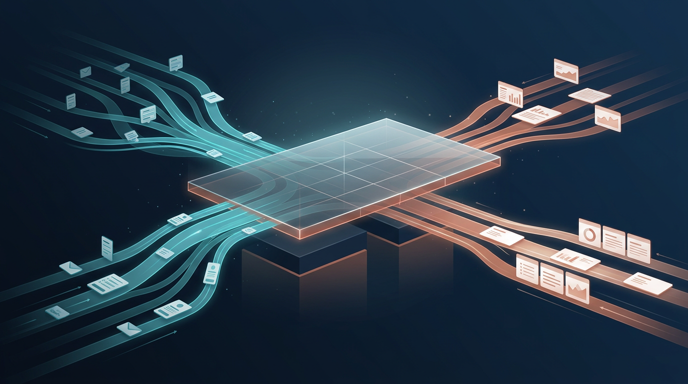 Volunteer data flowing from a phone through the Civium layer into a structured organisation dashboard.